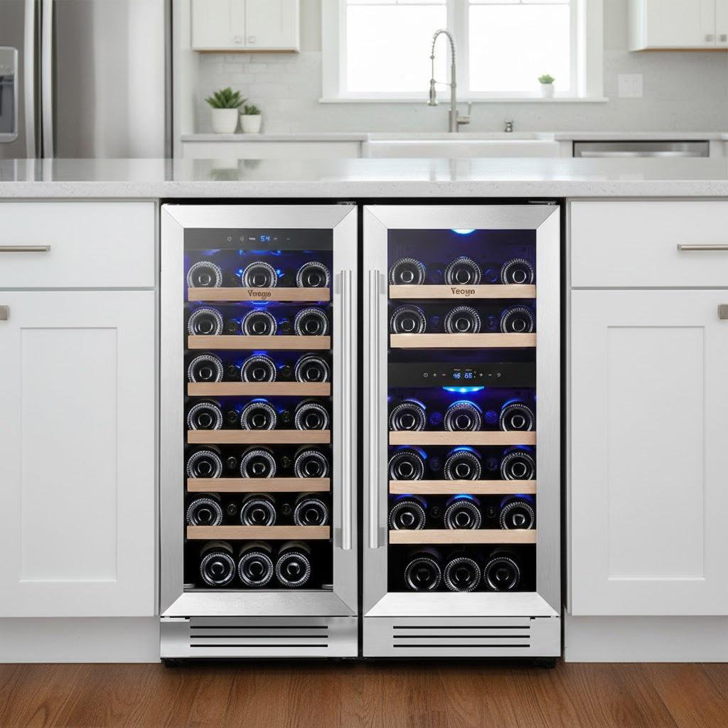 Picture of Yeego 30-in W 61 -bottles Triple Zone Wine Cooler Built-in/freestanding ...